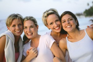 Four Women Friends at the Beach
